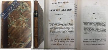 India & Punjab - Notes Of General Allard Lahore Durbar 1836 Book - A rare book of the Notes of