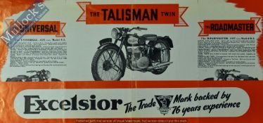 Excelsior Motor Cycles. 1949 Sales Catalogue - Fold out catalogue illustrating and detailing their