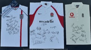 Pride of England 2002 Large Signed Display containing signed England Football, Rugby and Cricket