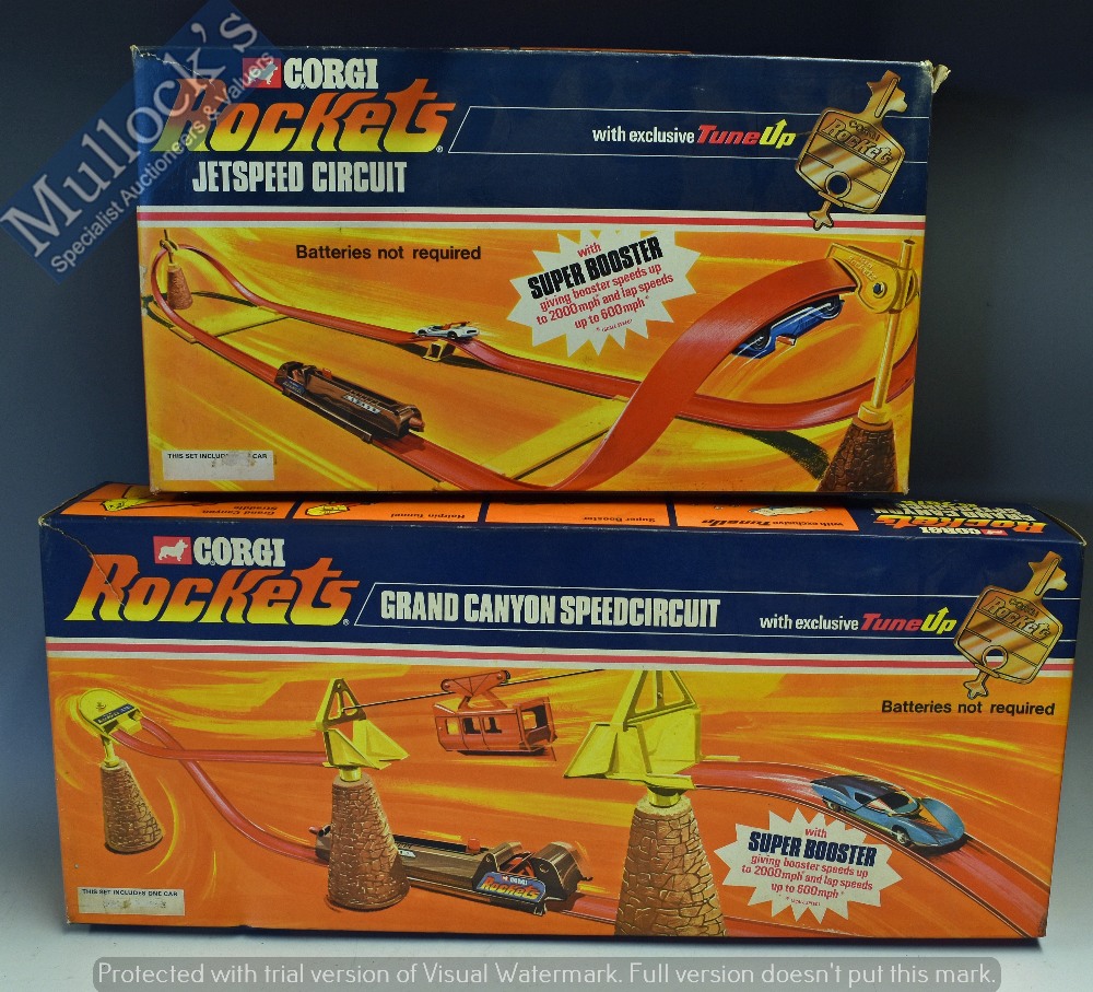 Corgi Rockets ‘Grand Canyon Speed Circuit’ No 2075 and Corgi Rockets ‘Jetspeed Circuit’ No 2071 both