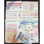 Large Collection of Zimbabwe Bank Notes: To consist of 1 cent, 5 cent, 10 cent, 50 cent, $1, $2, $5,