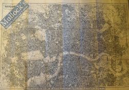 1900 Map of London – printed for the Post Office Directory, uncoloured, measures 109cmx300cm approx.