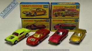 Matchbox Superfast 1970s Models to include 52 Dodge Charger MkIII, 56 BMC 1800 Pininfarina, 62,