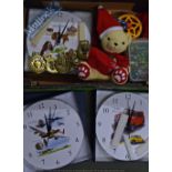Emek Scania T-Cab Box Van in box together with a selection of Little Snoring Gift Clocks
