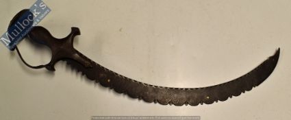 India – Antique Sikh ‘Tulwar’ Sword – possibly 18th Century with iron hilt and guard, disc shaped