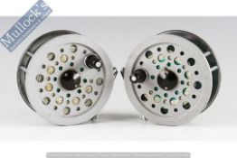 Fishing Reels - Shakespeare Beaulite Salmon Fly Reels both 4” c/w stainless steel line guides (L&