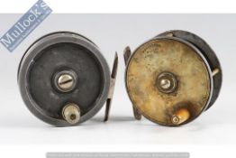 Fishing Reels - 2x early Alloy and Brass/Alloy Combination fly reels including a J.B Walker