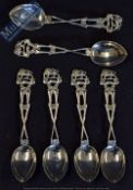 Set of 6x South Rhodesia Defence Force Spoons - Crossed rifles with Defence Force badge to top all