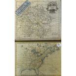 17th Century Robert Morden Map of Herefordshire 63 x 49cm together with later example of United