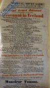 Selection of Paper Ephemera – to include ‘Giovanni in Ireland’ 1821 playbill, Early Lottery