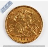 1905 Edward VII Gold Half Sovereign Coin: 22ct – 19.30mm