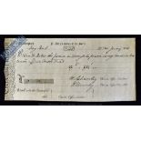 Exchequer Tally Receipt 1827 - Being for £13s made out to Edward Bates who was secretary to the