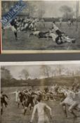 3x Large Sporting Rugby Lithographs To include New Zealand v England at Crystal Palace 9th