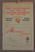 Very rare 1967 Eastern Transvaal v France Rugby Programme: Old-fashioned look and flimsy quality