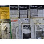 Wolverhampton Wanderers reserve football programmes 1998/1999 to 2005/06 homes and aways, good