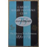 1951 Cardiff RFC v 1950 Lions Souvenir 75th Anniversary Brochure: Good clean issue of 40 pp with
