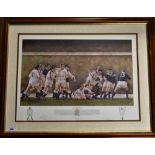 1993 England Rugby Ltd Edition Signed Framed & Glazed Print ‘Grand Slam Glory’: Striking Stephen