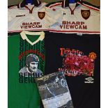 Collection of retro football shirts to include George Best short sleeved Ireland No. 7 shirt,