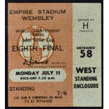 1966 World Cup match ticket England v Uruguay at Wembley 11 July 1966 (opening match). Worth a view.