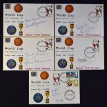 1966 World Cup Signed First Day Covers signed individually by George Cohen, Ray Wilson, Terry Paine,