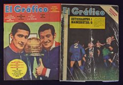 1968 Estudiantes v Manchester Utd World Club Championship El Grafico publication with 1-0 result