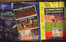 Collection of Charity Shield football programmes all involving Manchester Utd - all include match