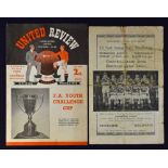 1955/1956 FA Youth Cup Finals Manchester Utd v Chesterfield at Old Trafford football programmes