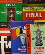 Collection of Liverpool cup final football programmes to include FA Cup 1965, 1971, 1974, European