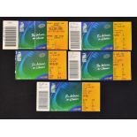 2003 Rugby World Cup Wales Rugby Tickets (5): Neat, clean hologrammed tickets, one with fold, one