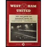 1956/1957 FA Youth Cup Final West Ham United v Manchester United 1st Leg football programme at the