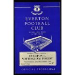 Postponed football programme 1965/1966 Everton v Nottingham Forest dated 29 December 1965 with a 7.