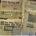 Collection of 1940’s newspapers to include 24 April 1948 FA Cup Final Manchester Utd v Blackpool ‘