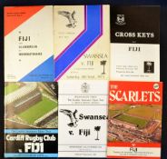 1964-1985 Fijian UK Tour Rugby Programmes (6): 1964 v Glamorgan & Monmouthshire (Newport); 1973 v