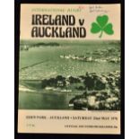 1976 Auckland v Ireland Rugby Programme: Large format 24 pp issue for this tour match on 22nd May,