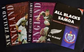 New Zealand Rugby Programme Selection (3): NZ ‘A’ and NZ Academy v England 1998; and All Blacks v