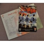 1999 Wales Tour to Argentina Rugby Test Programmes (2): Pair of multi-signed issues from the tests a