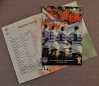 1999 Wales Tour to Argentina Rugby Test Programmes (2): Pair of multi-signed issues from the tests a