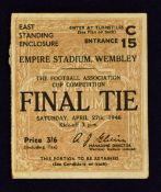 1946 FA Cup Final match ticket 27 April 1946. Good.