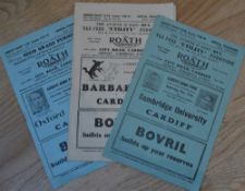 1948 and 1949 Cardiff RFC Rugby Programme Trio (3): Generally good or slightly creased issues from