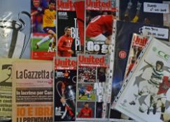2008/2009 Manchester United Champions League football programmes to include Aalberg (h&a), Celtic (