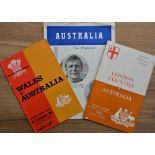 1966-7 Australian Wallabies UK Tour Programmes etc (3): The Aussies games against London Counties at