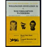 1972 New Zealand tour football programme Wellington Invitation XI v Wolverhampton Wanderers at the