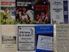 Manchester Utd youth team in Ireland football programmes to include 1959 Home Farm, Northern Ireland