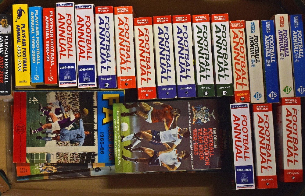 Selection of football annuals to include New of the World 1989/1990 to 2009/2010 (not continuous)