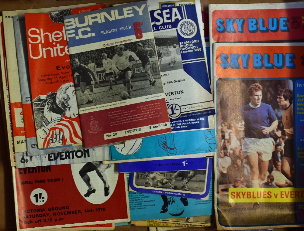 Collection of Everton away football programme s mainly 1970’s but earlier issues noted, to include a