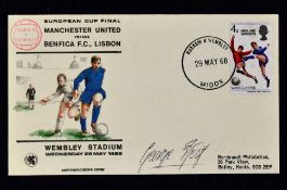 1968 European Cup Final George Best signed First Day Cover a commemorative FDC United v Benfica FC