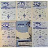 Selection of West Bromwich Albion reserve football programmes v Liverpool 1966/67, Manchester Utd