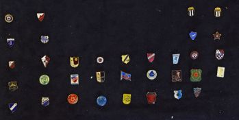 Collection of Yugoslavian club badges to include Hajduk Split, Red Star Belgrade, Partizan