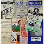 1949/1950 Manchester Utd football programme aways at Derby County, Chelsea, Stoke City, Wolves,