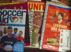 Collection of football programmes at Manchester Utd Soccer Aid 2006, 2010, 2012, 2014 (+ ticket),